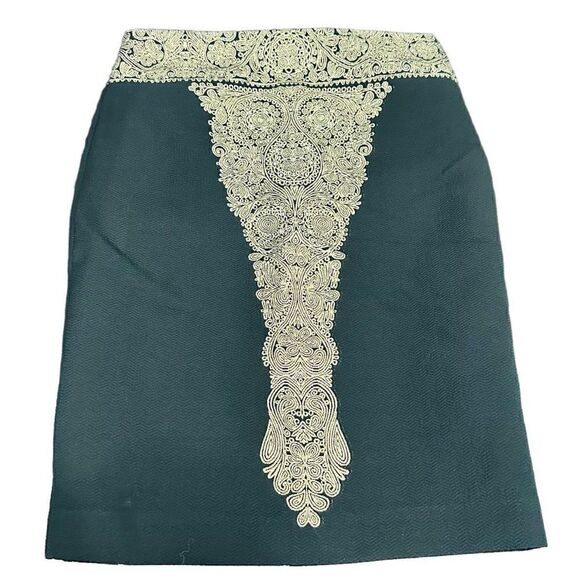 ROBERTO CAVALLI Black Gold Pencil Skirt Mini Skirt Made In Italy Size 8 - Picture 1 of 5